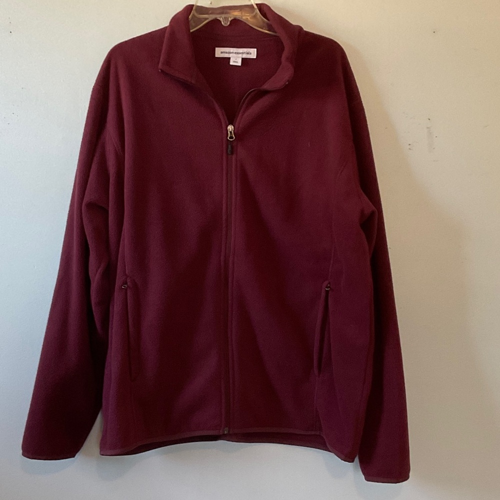 Men's Deep Red Fleece Jacket